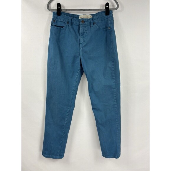 Soft Surroundings Jeans Teal Blue 10 Stretch 5 Pocket Style Tapered Dopamine - Picture 11 of 11